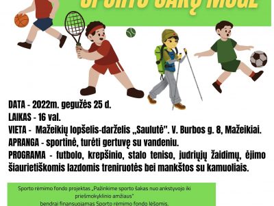 Kvietimas į sporto šakų mugę visai šeimai Kvietimas į sporto šakų mugę visai šeimai