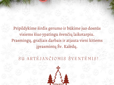 Su artėjančiomis šventėmis! Su artėjančiomis šventėmis!