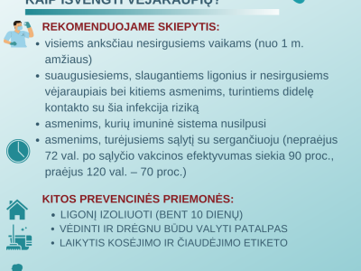 Kaip išvengti vėjaraupių