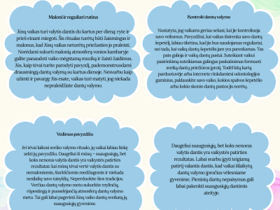 Informacija apie vaikų burnos sveikatos priežiūrą